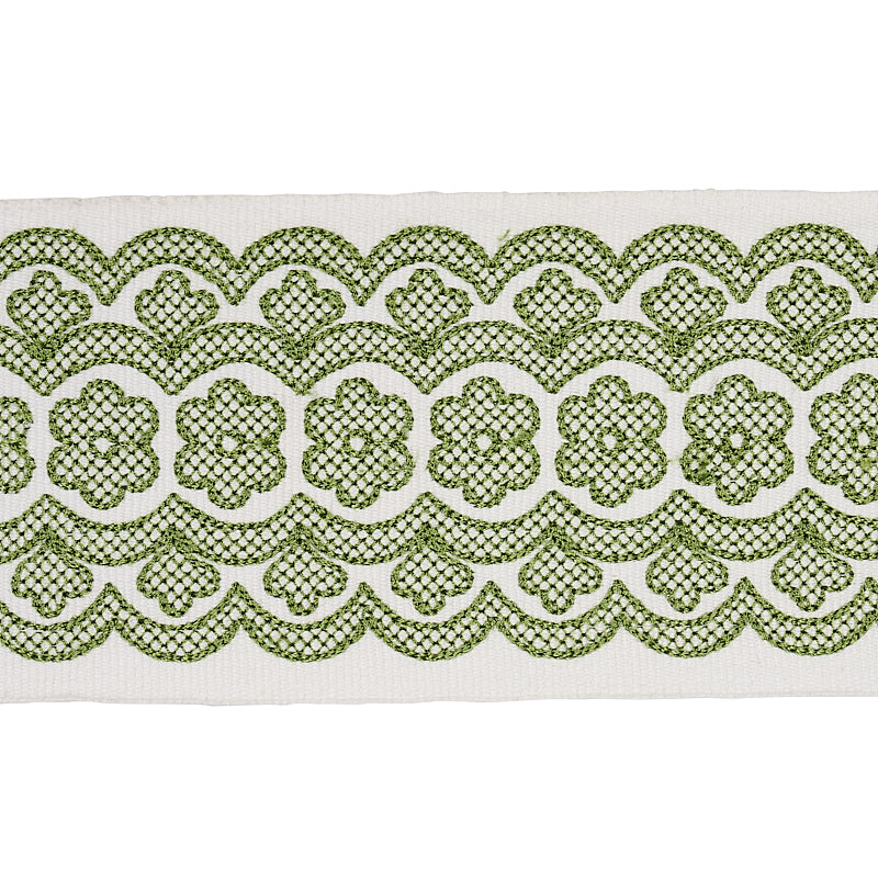 ASTRID-EMBROIDERED-TAPE-GREEN-SCHUMACHER-80441 - Schumacher Trim