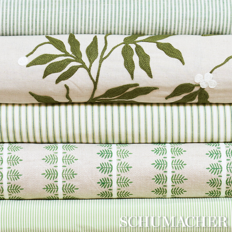 ALVA-HAND-BLOCK-PRINT-GREEN-SCHUMACHER-80521 - Schumacher Fabric