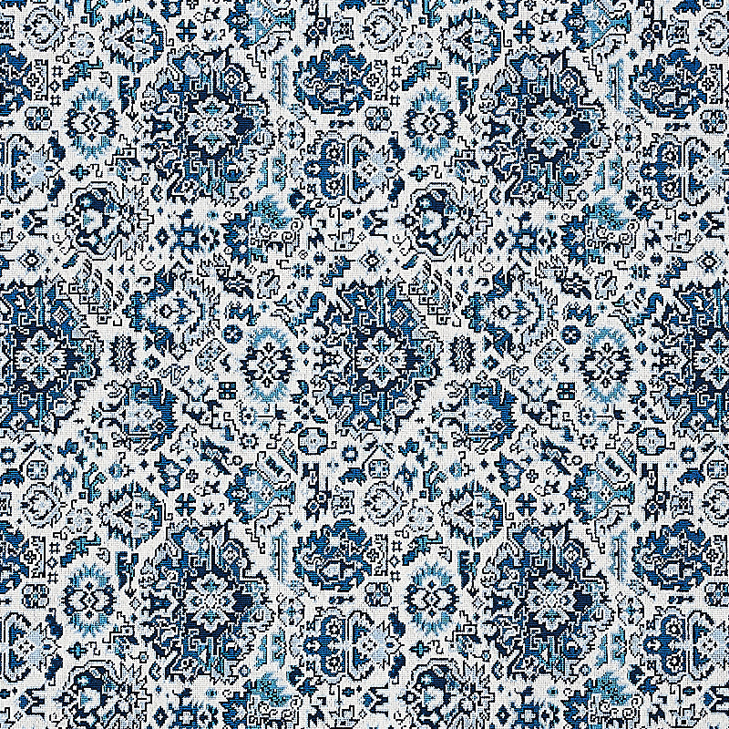 Pallay Épinglé - Porcelain On Ivory - Schumacher 80622 Fabric - Schumacher Fabric