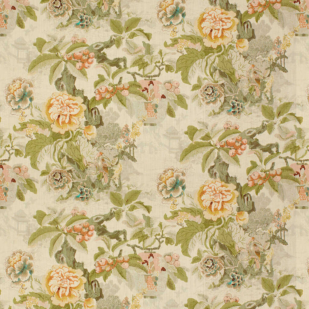 Chinese Lantern - Greens/ - LEE JOFA Tela