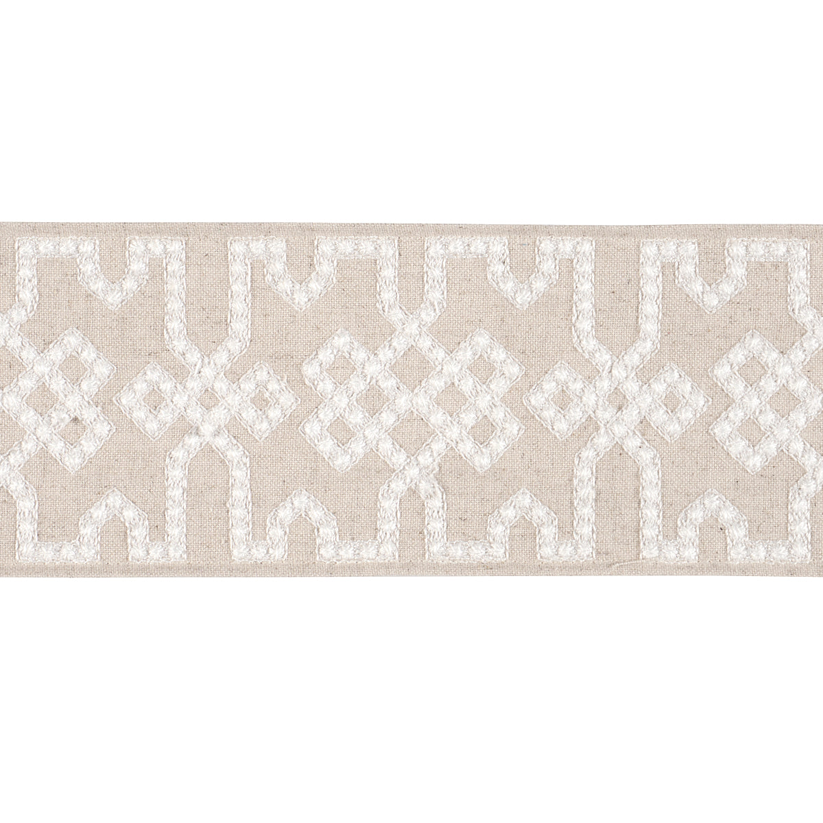 KNOTTED-TRELLIS-TAPE-GREY-ON-NEUTRAL-SCHUMACHER-80885 - Schumacher Recortar