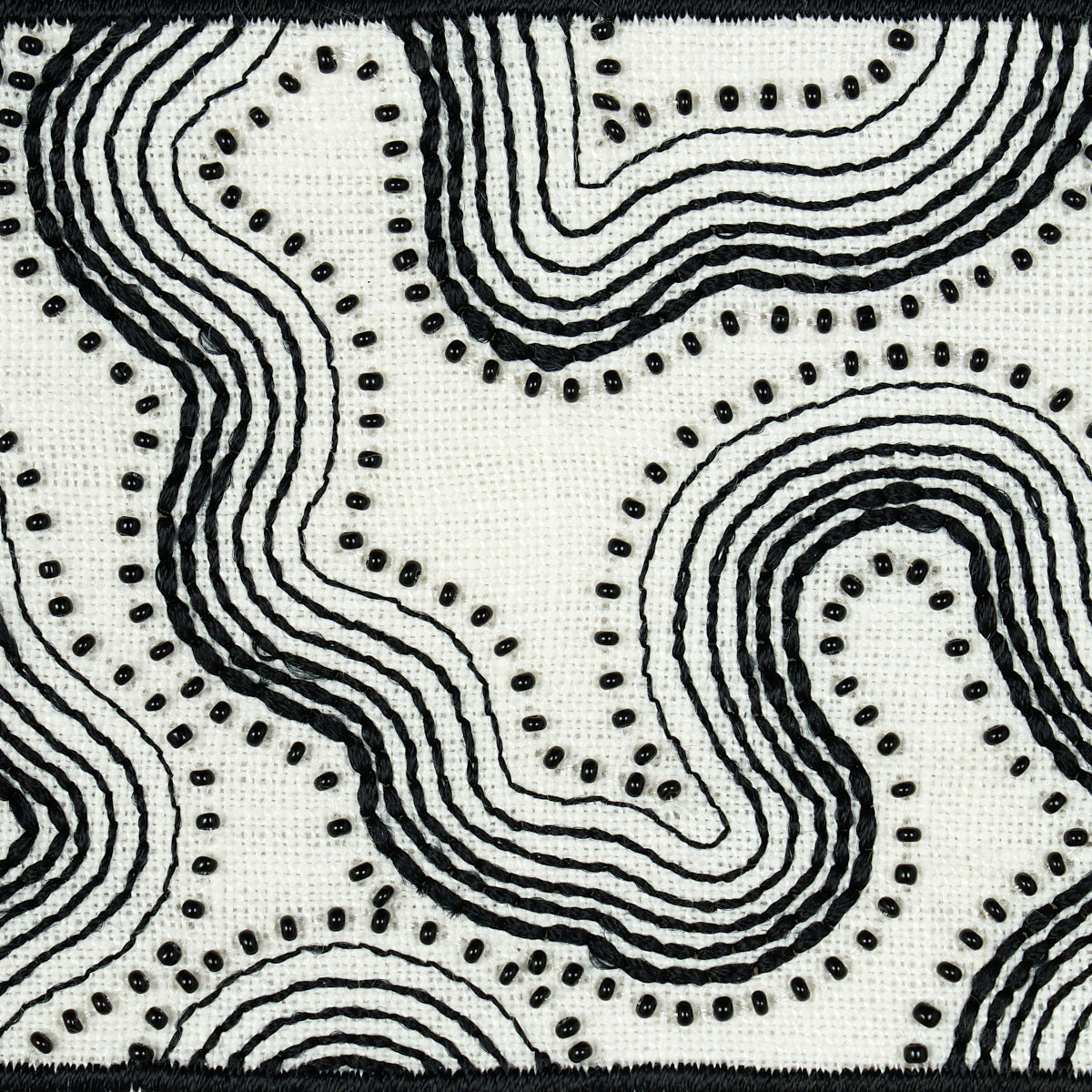 TOPO-BEADED-TAPE-BLACK-WHITE-SCHUMACHER-81220 - Schumacher Trim