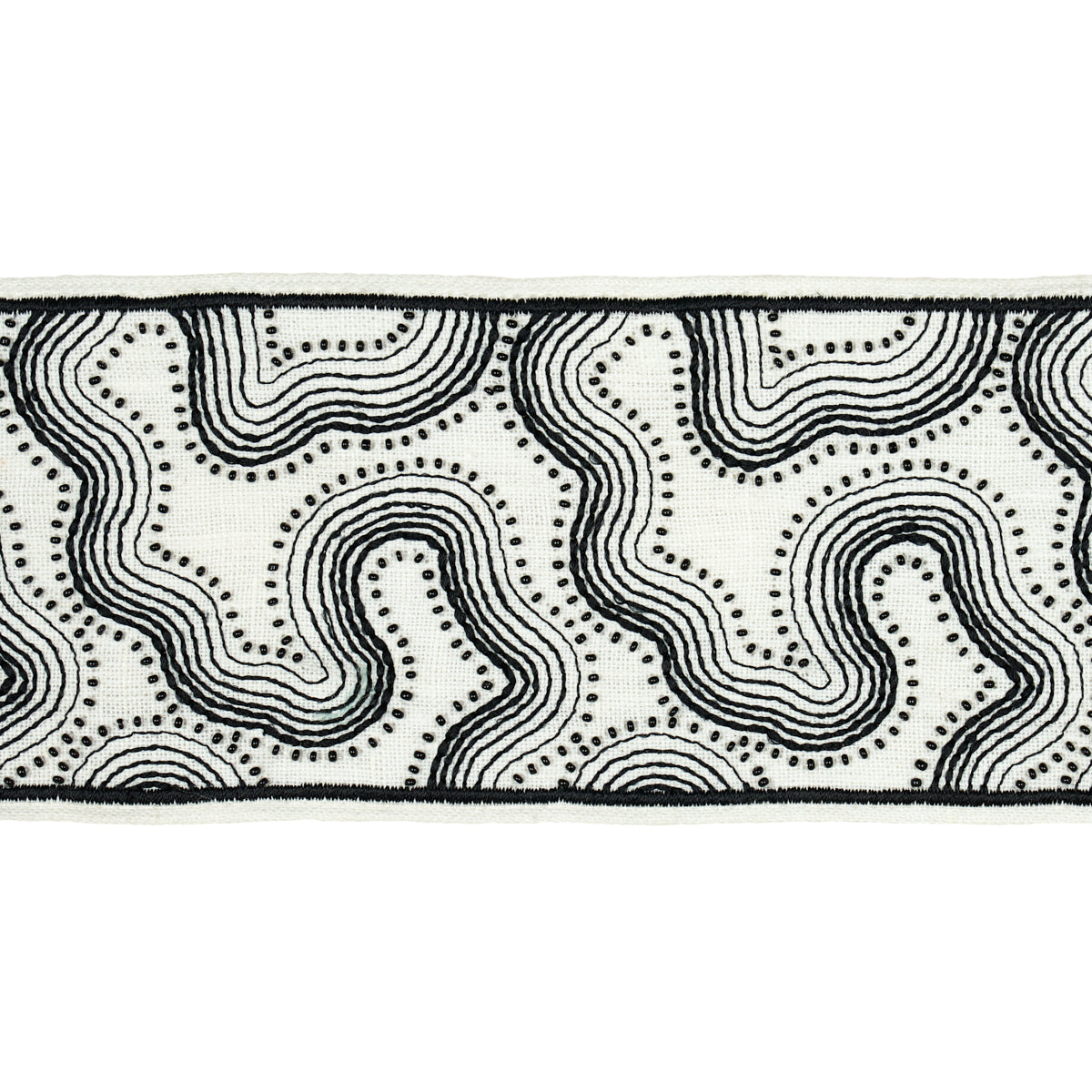 TOPO-BEADED-TAPE-BLACK-WHITE-SCHUMACHER-81220 - Schumacher Trim