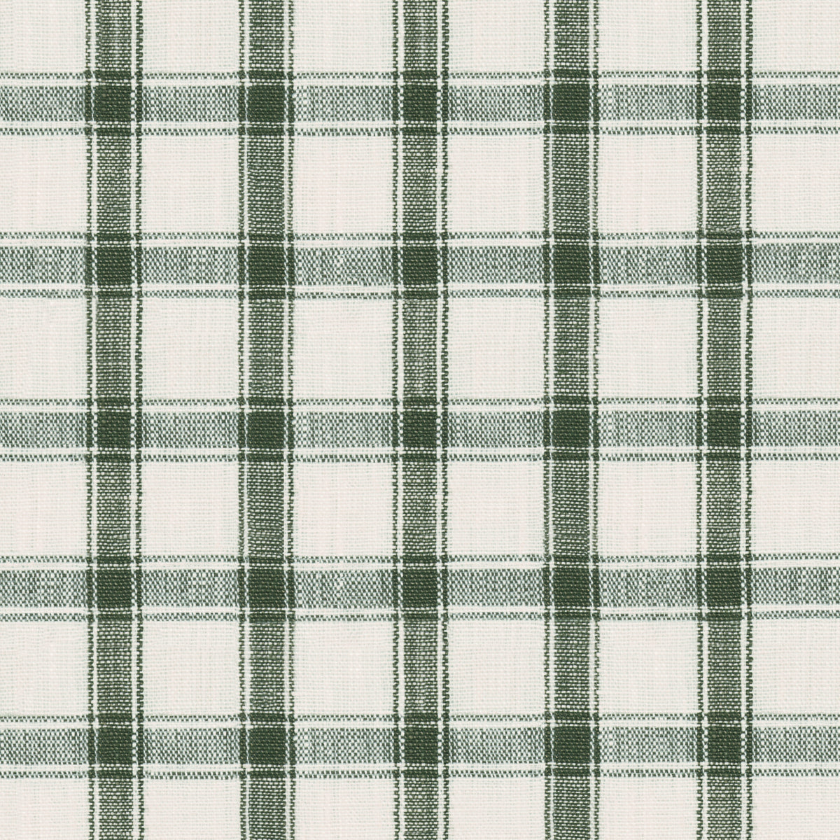 Crawford Linen Check - Forest - Schumacher 81456 Fabric - Schumacher Fabric