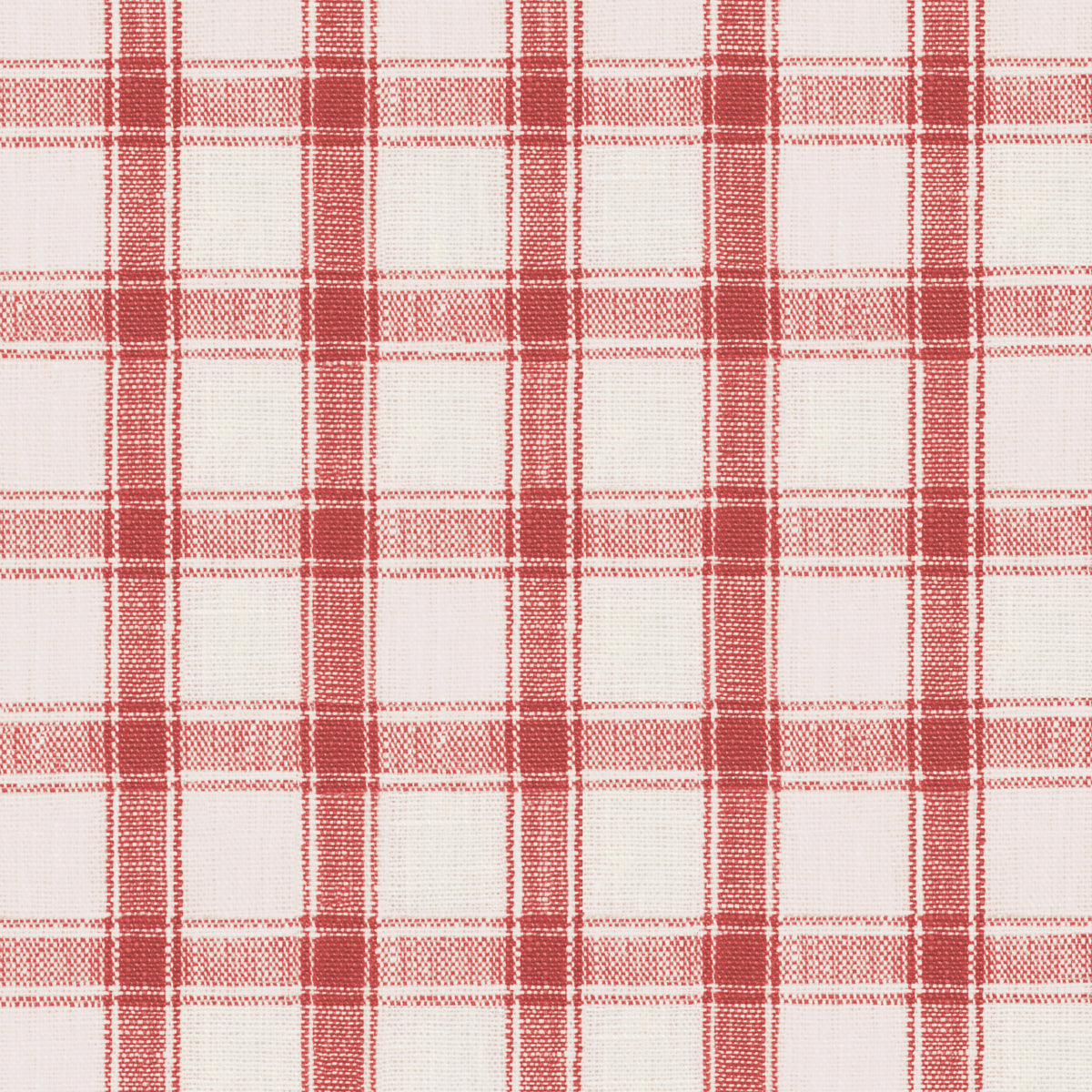 Crawford Linen Check - Red - Schumacher 81457 Fabric - Schumacher Fabric