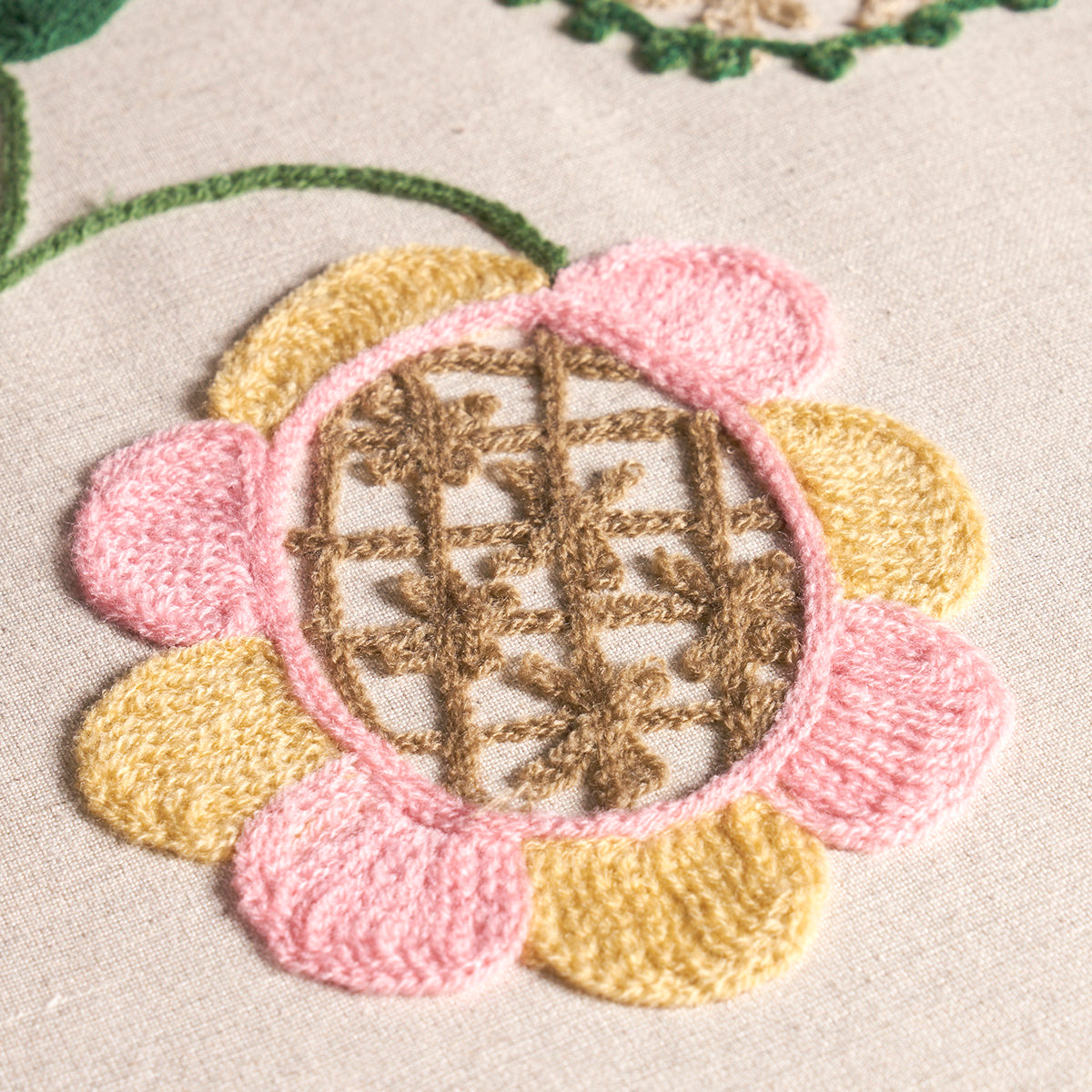 MANDEVILLA-EMBROIDERY-PINK-GREEN-SCHUMACHER-81511 - Schumacher Fabric
