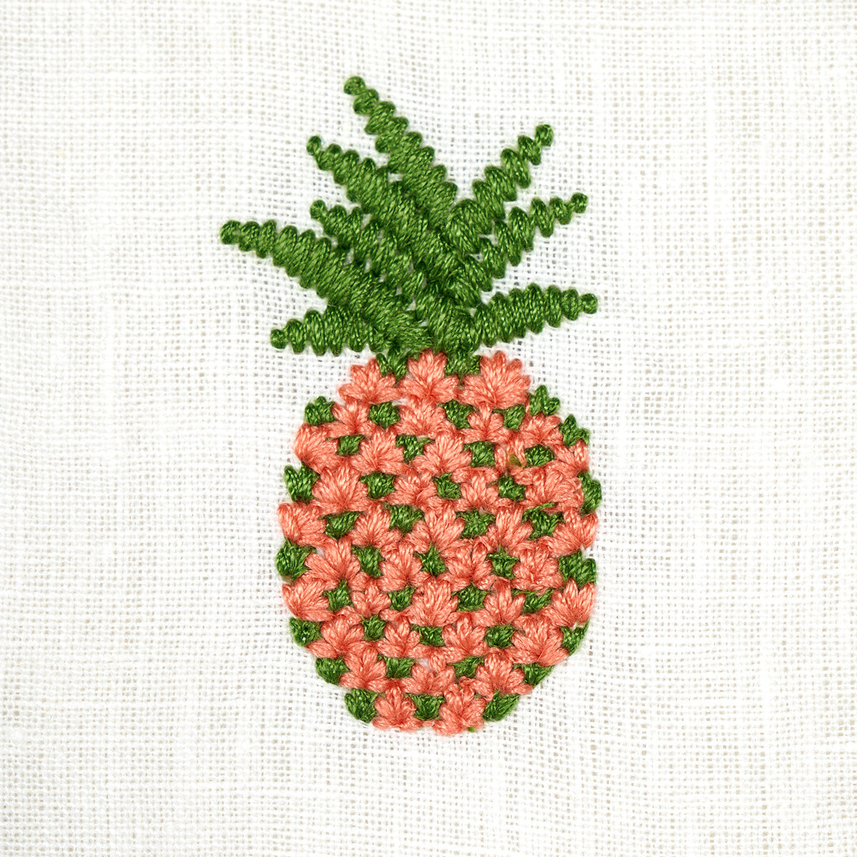 PINEAPPLE-EMBROIDERY-APRICOT-ON-IVORY-SCHUMACHER-81530 - Schumacher Fabric
