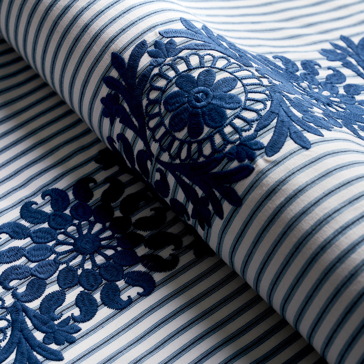 JOELLE-STRIPE-BLUE-SCHUMACHER-81541 - Schumacher Fabric