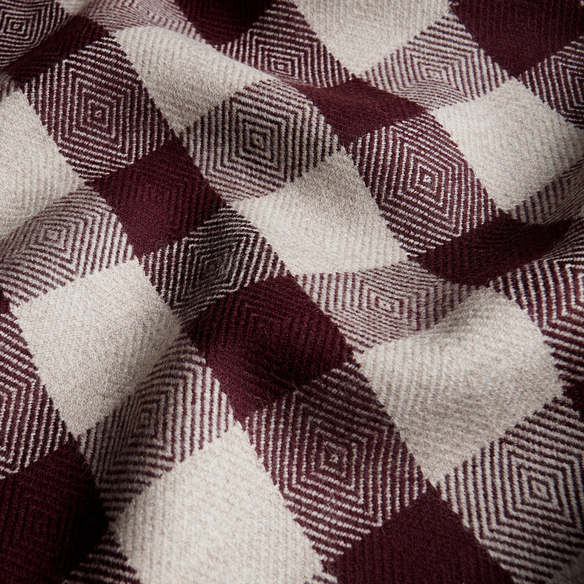 Galt Wool Check - Plum - Schumacher 81613 Fabric - Schumacher Fabric