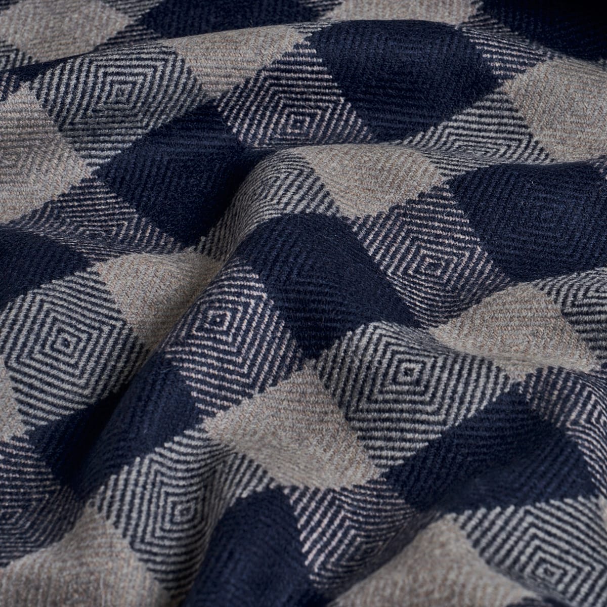 GALT-WOOL-CHECK-INDIGO-SCHUMACHER-81615 - Schumacher Fabric