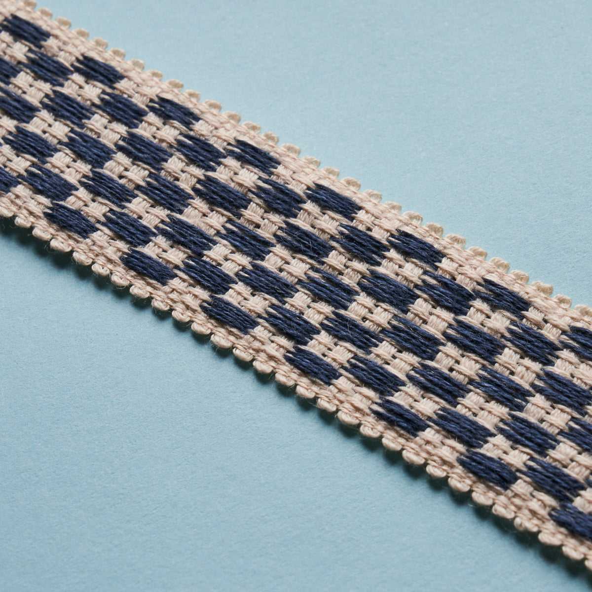 CRAWFORD-CHECK-TAPE-MEDIUM-INDIGO-SCHUMACHER-81630 - Schumacher Trim