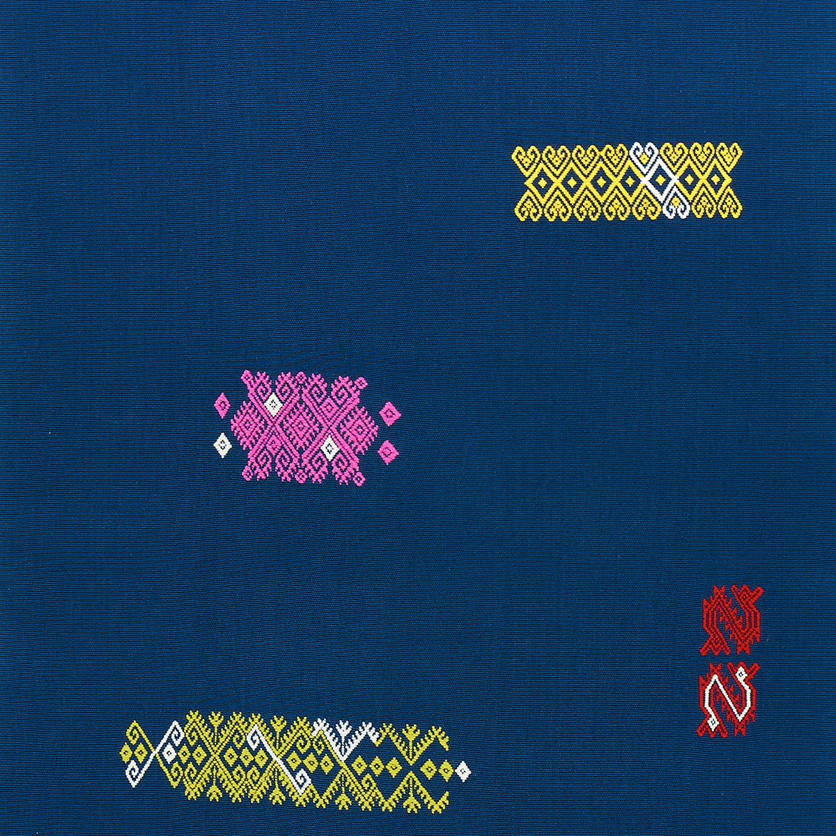 BALAMIL-HANDWOVEN-PANEL-MULTI-ON-NAVY-SCHUMACHER-82041 - Schumacher Fabric