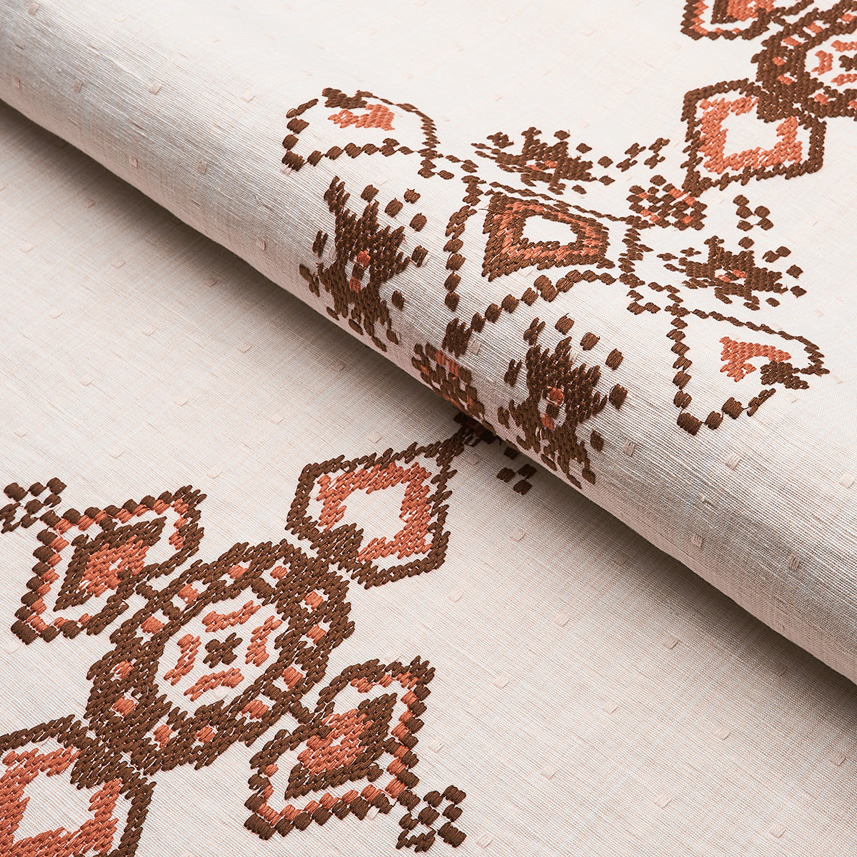 NADIRA-EMBROIDERY-COCOA-SCHUMACHER-82071 - Schumacher Fabric