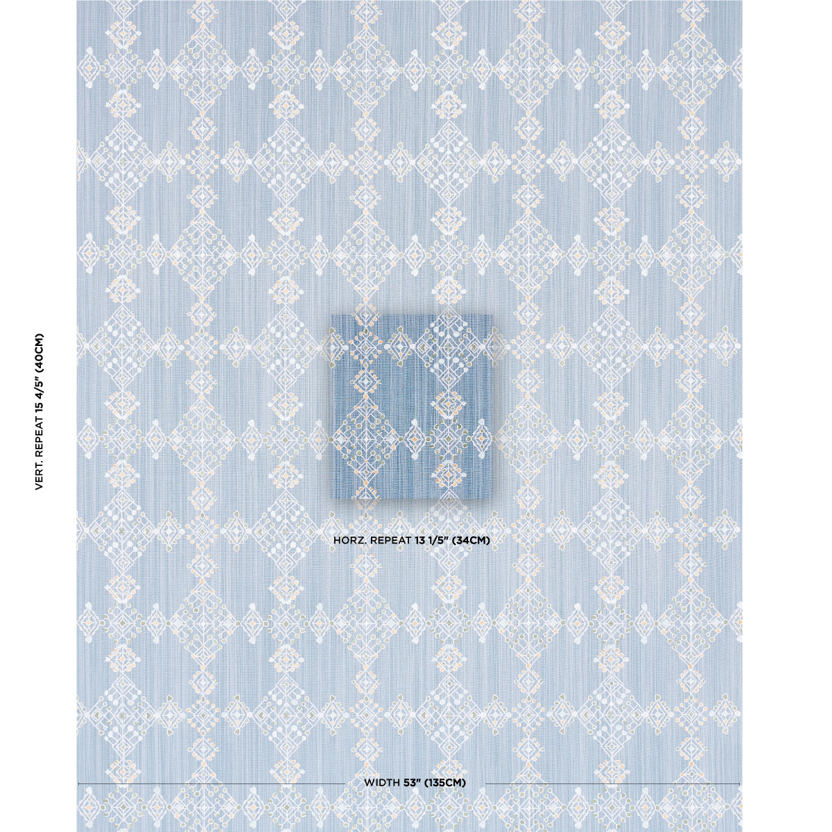 KALINDI-EMBROIDERY-DENIM-SCHUMACHER-82080 - Schumacher Fabric