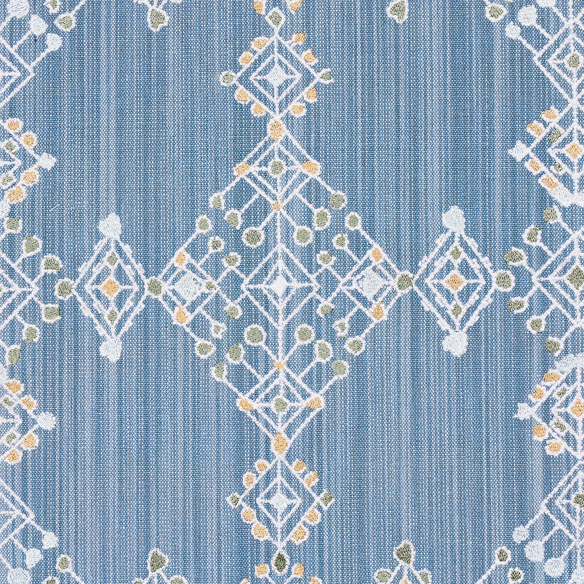 KALINDI-EMBROIDERY-DENIM-SCHUMACHER-82080 - Schumacher Fabric