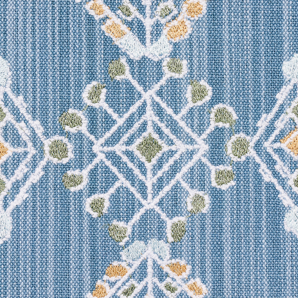 KALINDI-EMBROIDERY-DENIM-SCHUMACHER-82080 - Schumacher Fabric