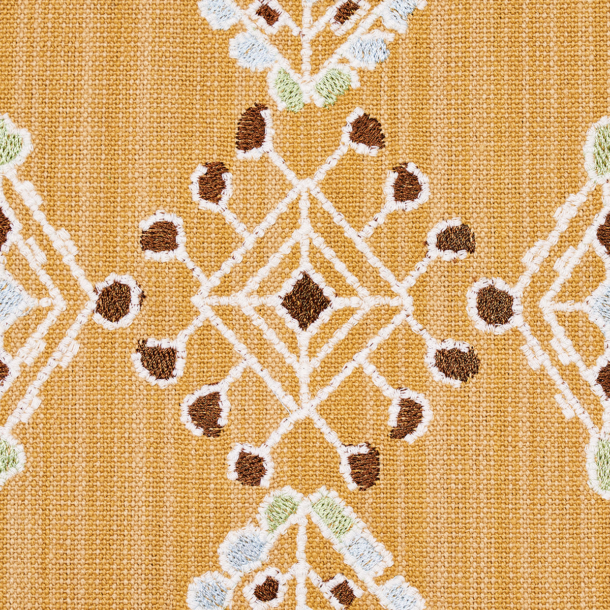 KALINDI-EMBROIDERY-SAFFRON-SCHUMACHER-82082 - Schumacher Fabric