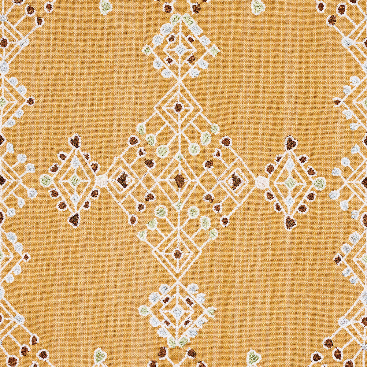Kalindi Embroidery - Saffron - Schumacher 82082 Fabric - Schumacher Fabric