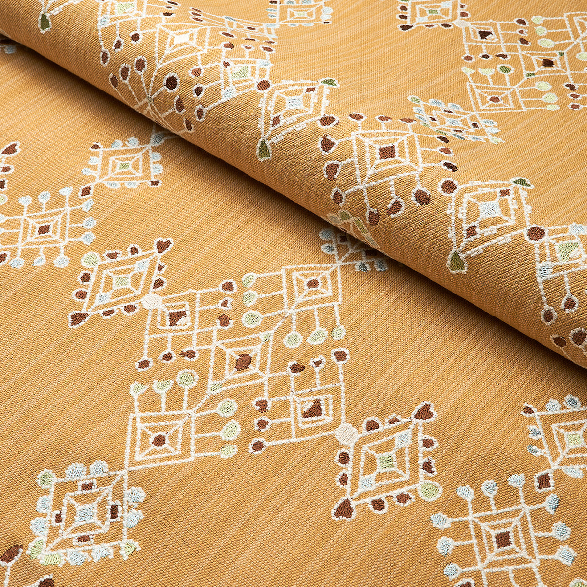 KALINDI-EMBROIDERY-SAFFRON-SCHUMACHER-82082 - Schumacher Fabric