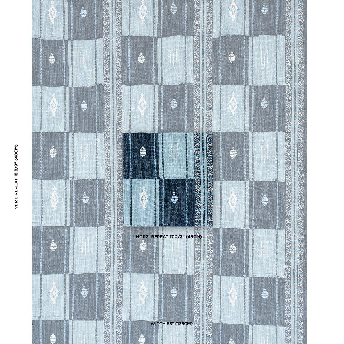 ARAVALI-PATCHWORK-DENIM-AND-INDIGO-SCHUMACHER-82090 - Schumacher Fabric