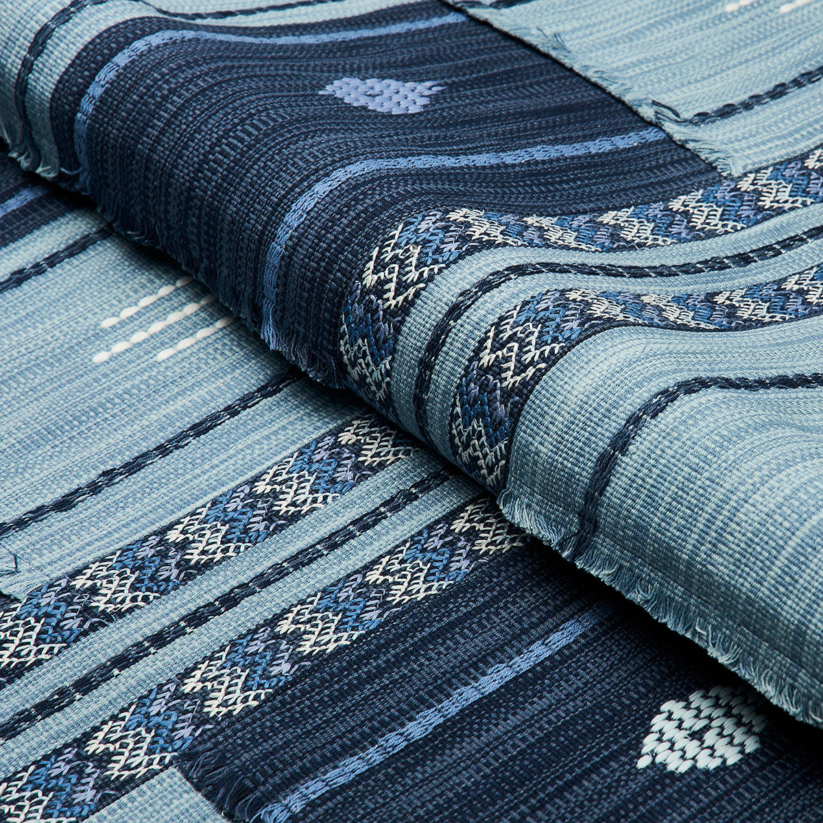 ARAVALI-PATCHWORK-DENIM-AND-INDIGO-SCHUMACHER-82090 - Schumacher Fabric