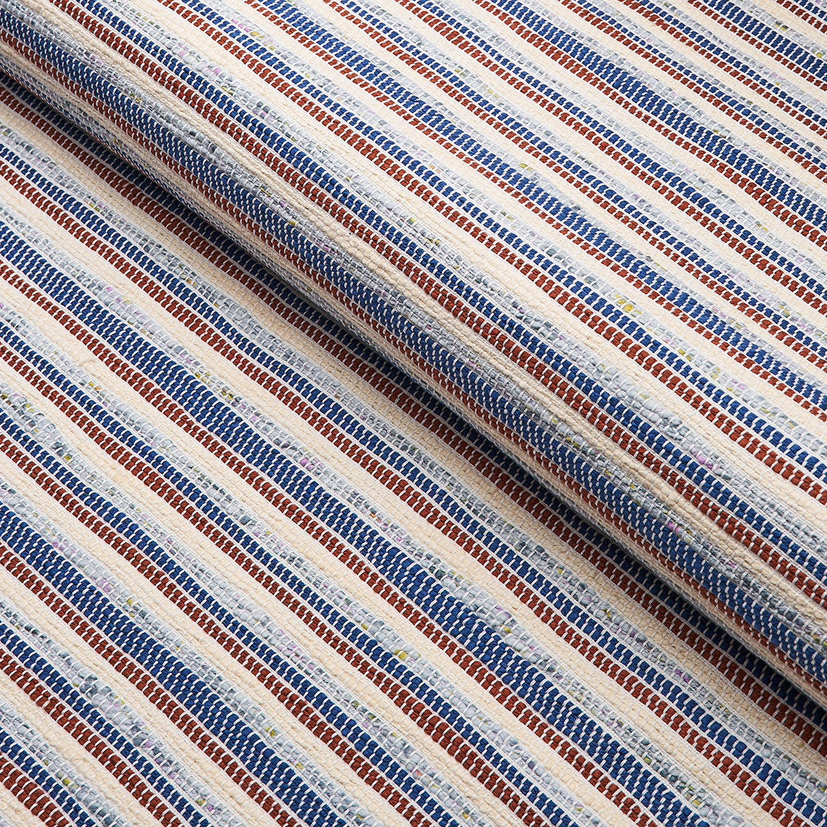 RAG-RUG-HAND-WOVEN-STRIPE-INDIGO-MOCHA-SCHUMACHER-82100 - Schumacher Fabric