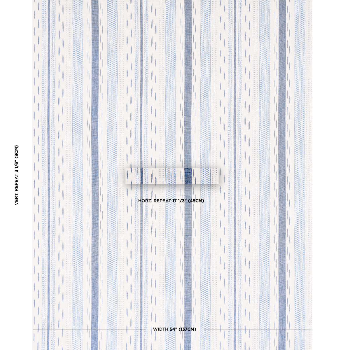 MIRZA-IKAT-STRIPE-BLUE-ON-NATURAL-SCHUMACHER-82110 - Schumacher Fabric
