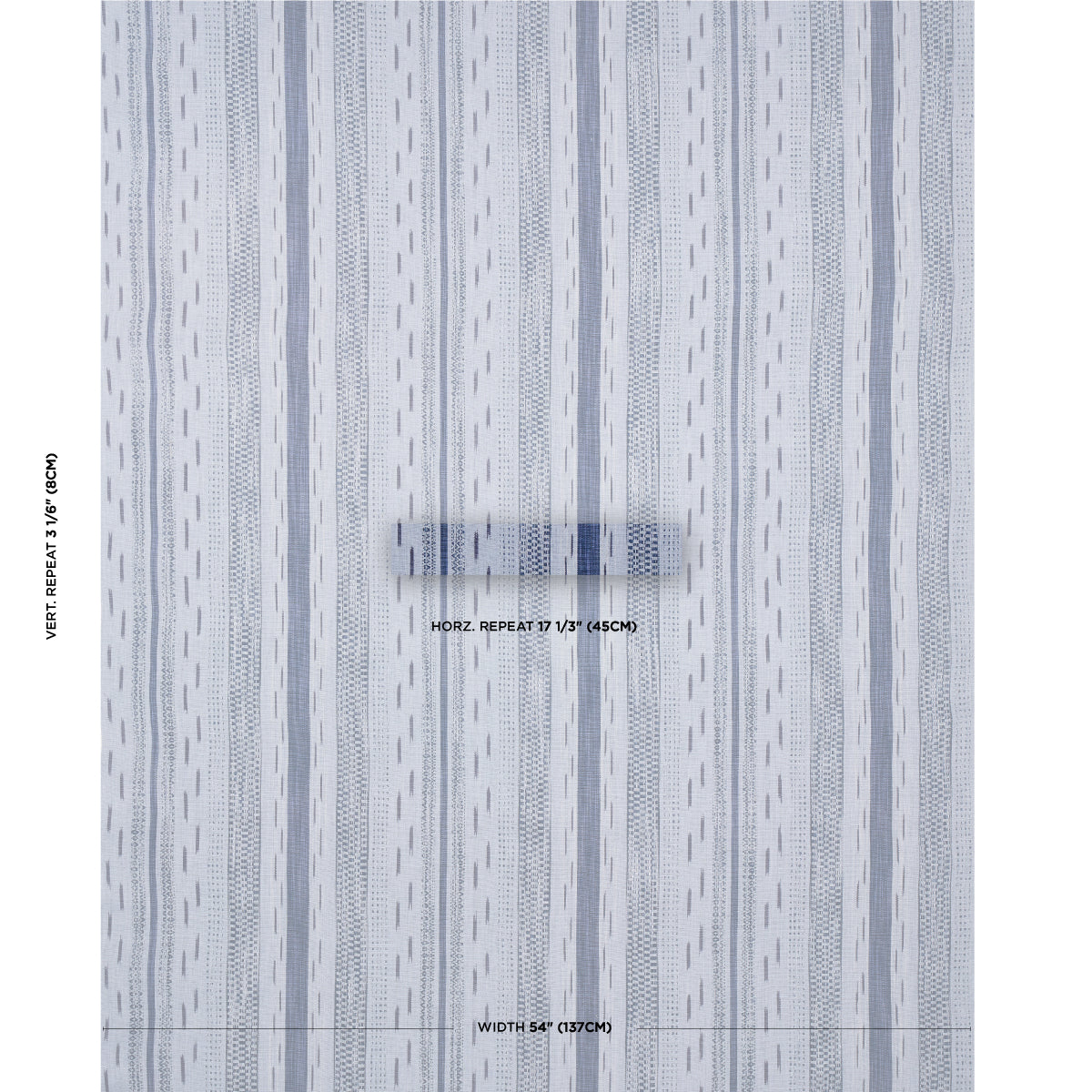 MIRZA-IKAT-STRIPE-INDIGO-ON-CHAMBRAY-SCHUMACHER-82112 - Schumacher Fabric