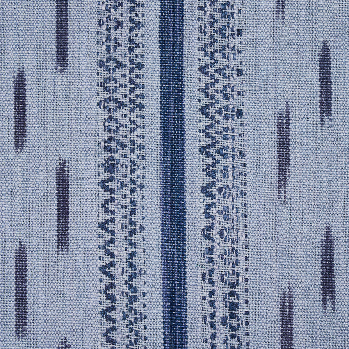MIRZA-IKAT-STRIPE-INDIGO-ON-CHAMBRAY-SCHUMACHER-82112 - Schumacher Fabric