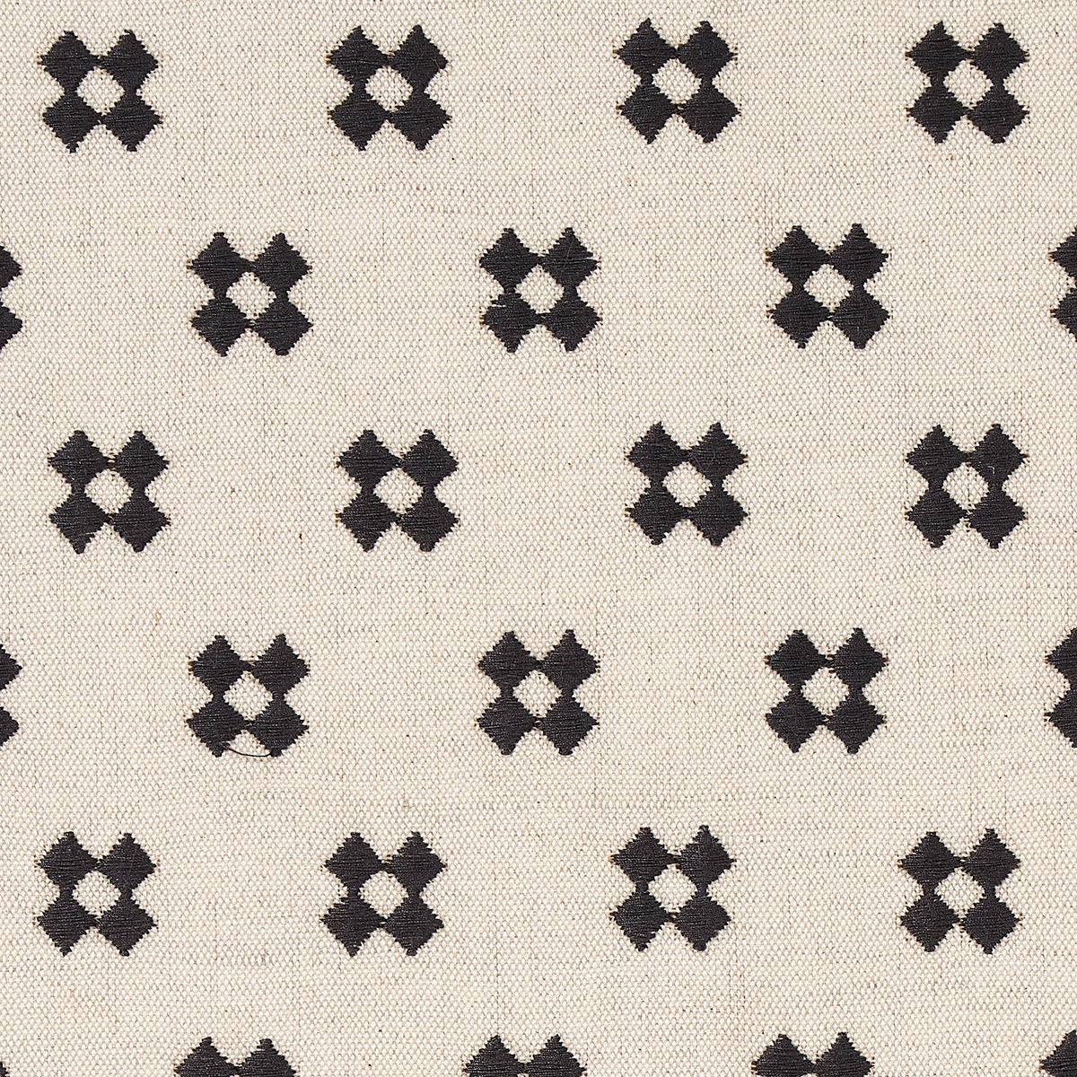 THANDIE-EMBROIDERY-CARBON-ON-NATURAL-SCHUMACHER-82120 - Schumacher Fabric