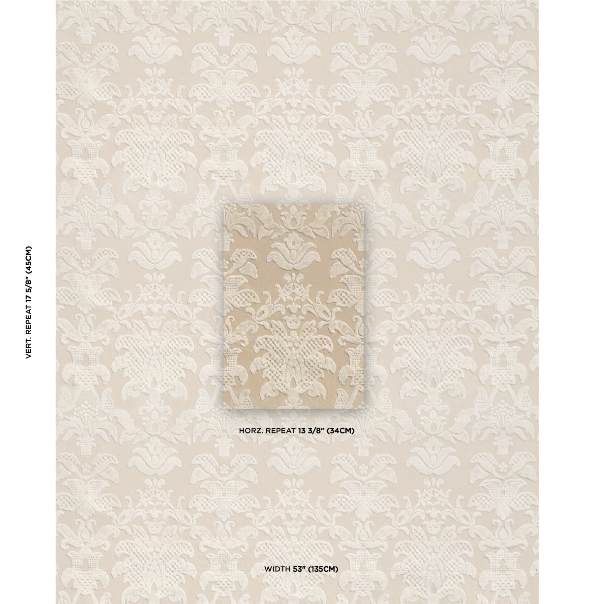 LIMBOURG-DAMASK-VELVET-PEARL-SCHUMACHER-82161 - Schumacher Fabric