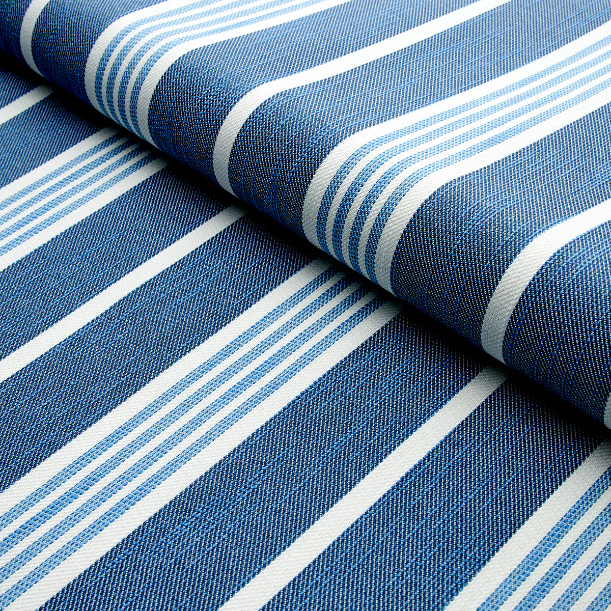 HAMPTON-STRIPE-INDOOR-OUTDOOR-INDIGO-SCHUMACHER-82300 - Schumacher Fabric