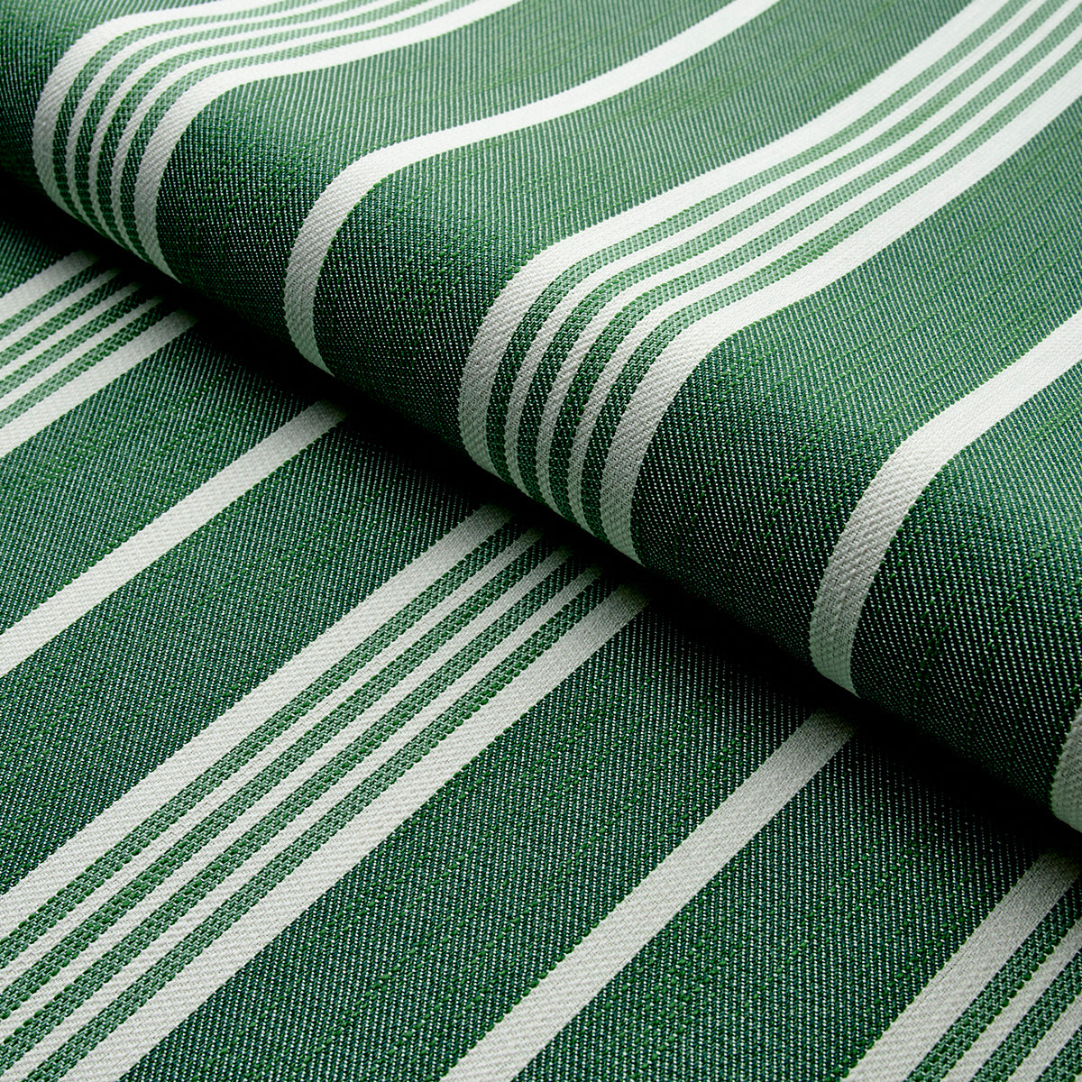 HAMPTON-STRIPE-INDOOR-OUTDOOR-EMERALD-SCHUMACHER-82302 - Schumacher Fabric