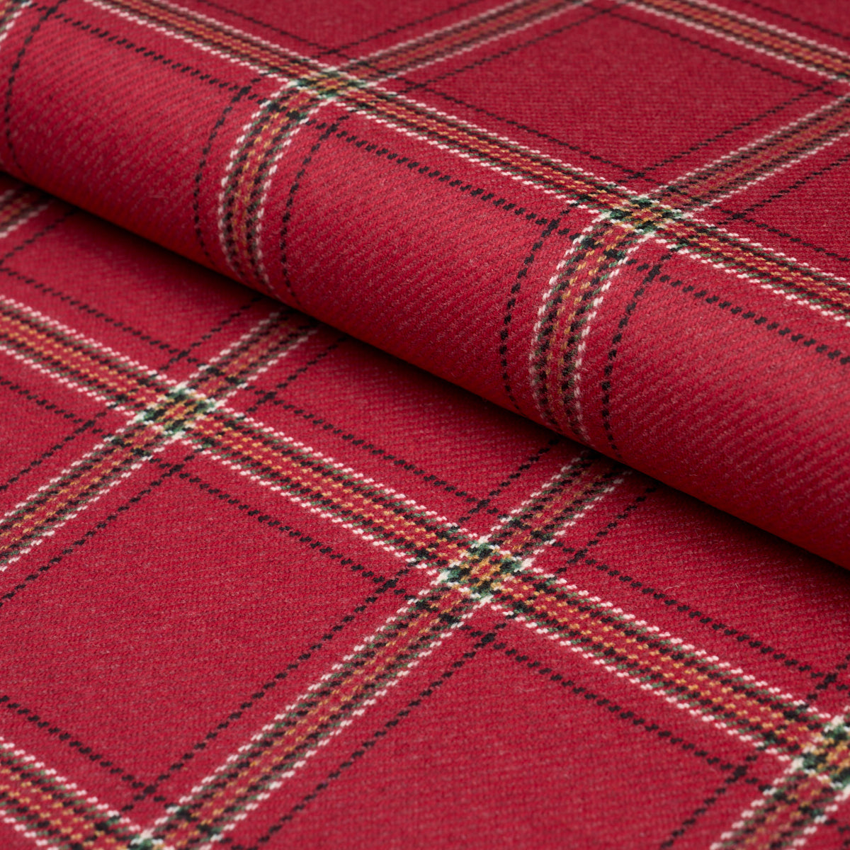 Blackburn Merino Plaid - Crimson - Schumacher 82345 Fabric - Schumacher Fabric