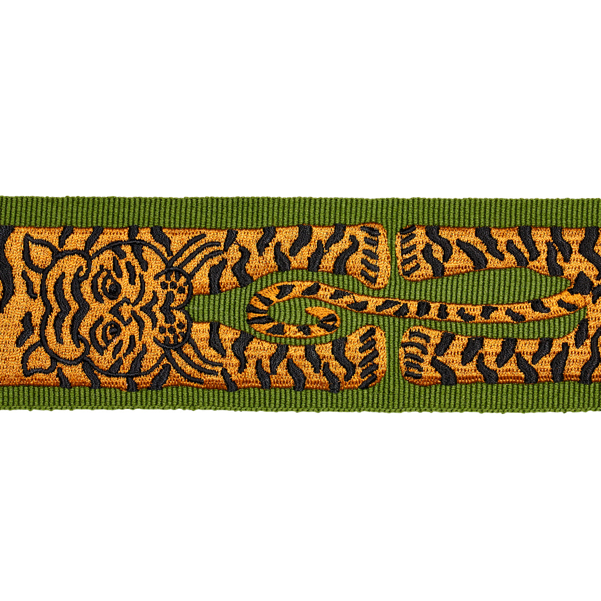 LE-TIGRE-EMBROIDERED-TRIM-GREEN-SCHUMACHER-82511 - Schumacher Trim