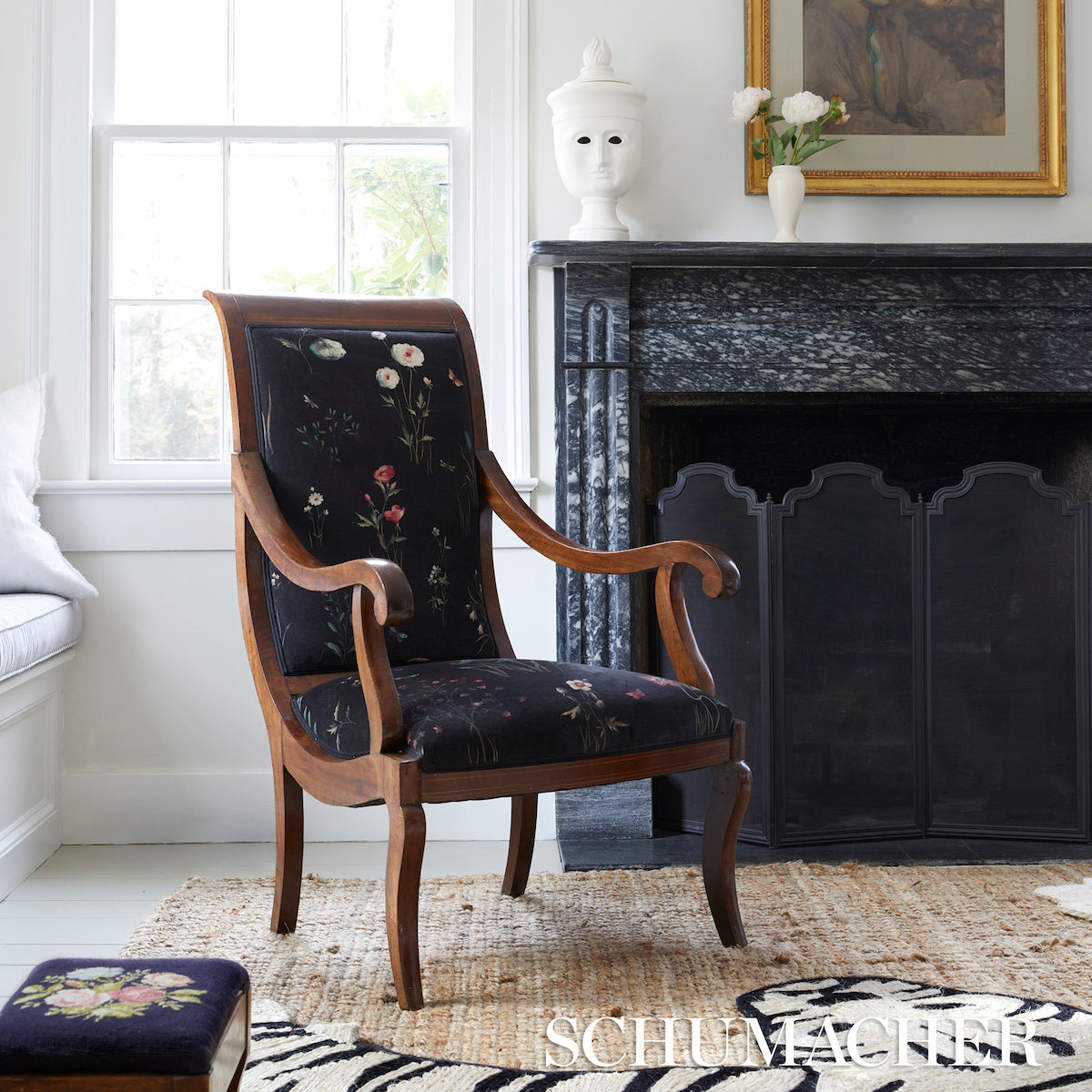 PRIMAVERA-VELVET-BLACK-SCHUMACHER-82540 - Schumacher Fabric
