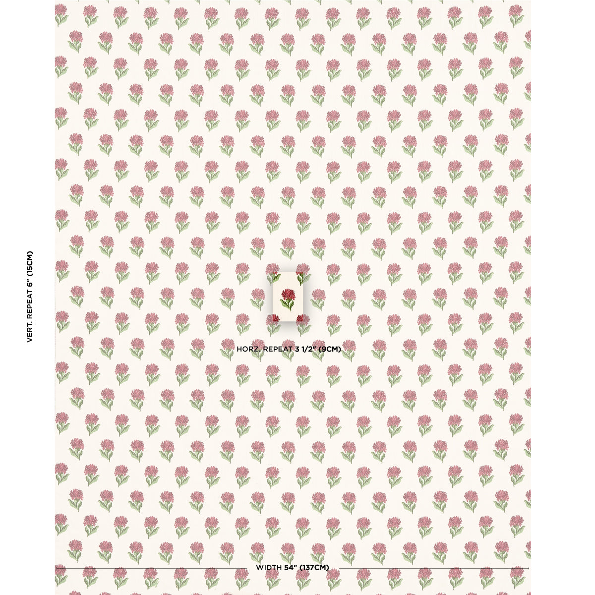 ROSINA-FLORAL-GARNET-SCHUMACHER-82630 - Schumacher Fabric