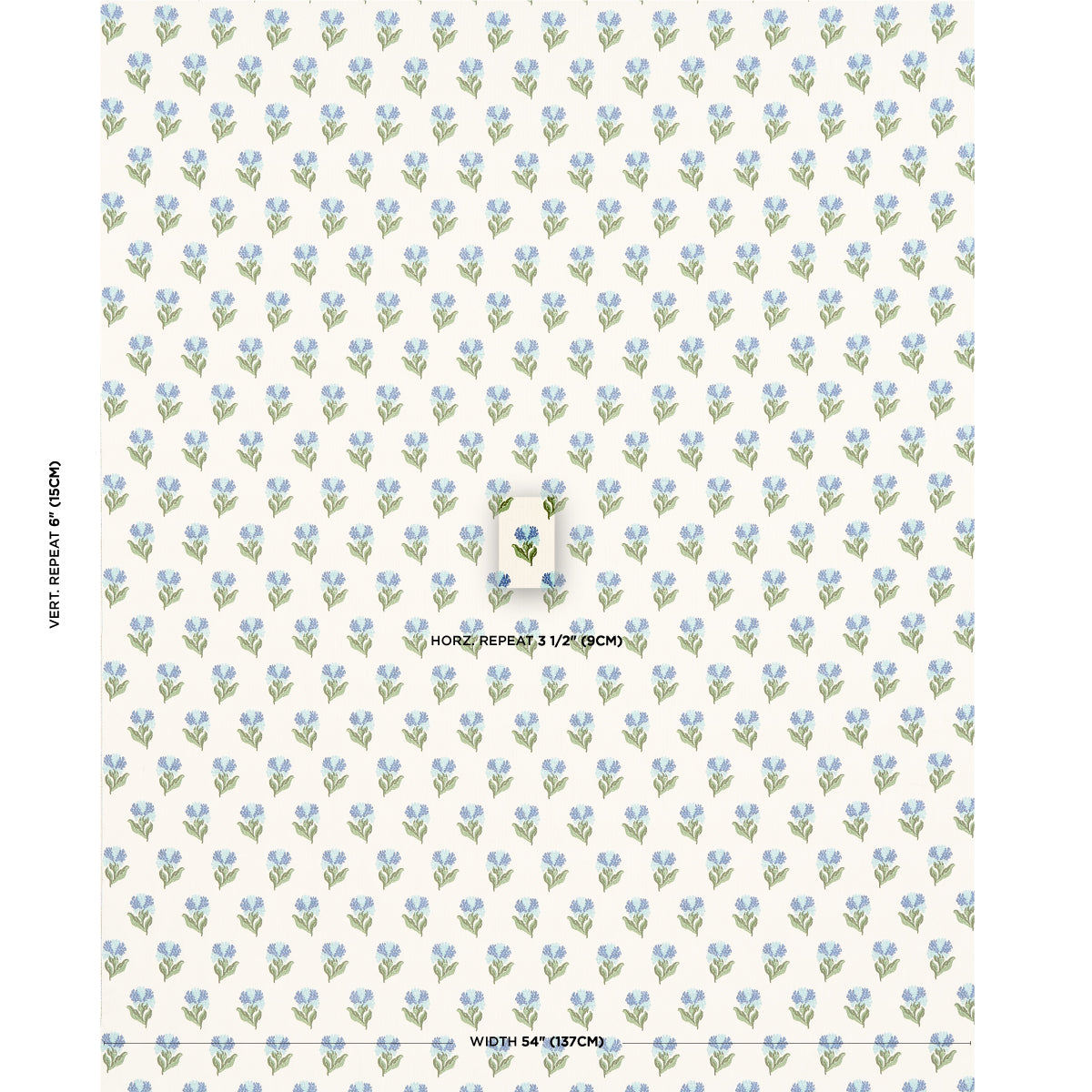 ROSINA-FLORAL-CORNFLOWER-SCHUMACHER-82631 - Schumacher Fabric