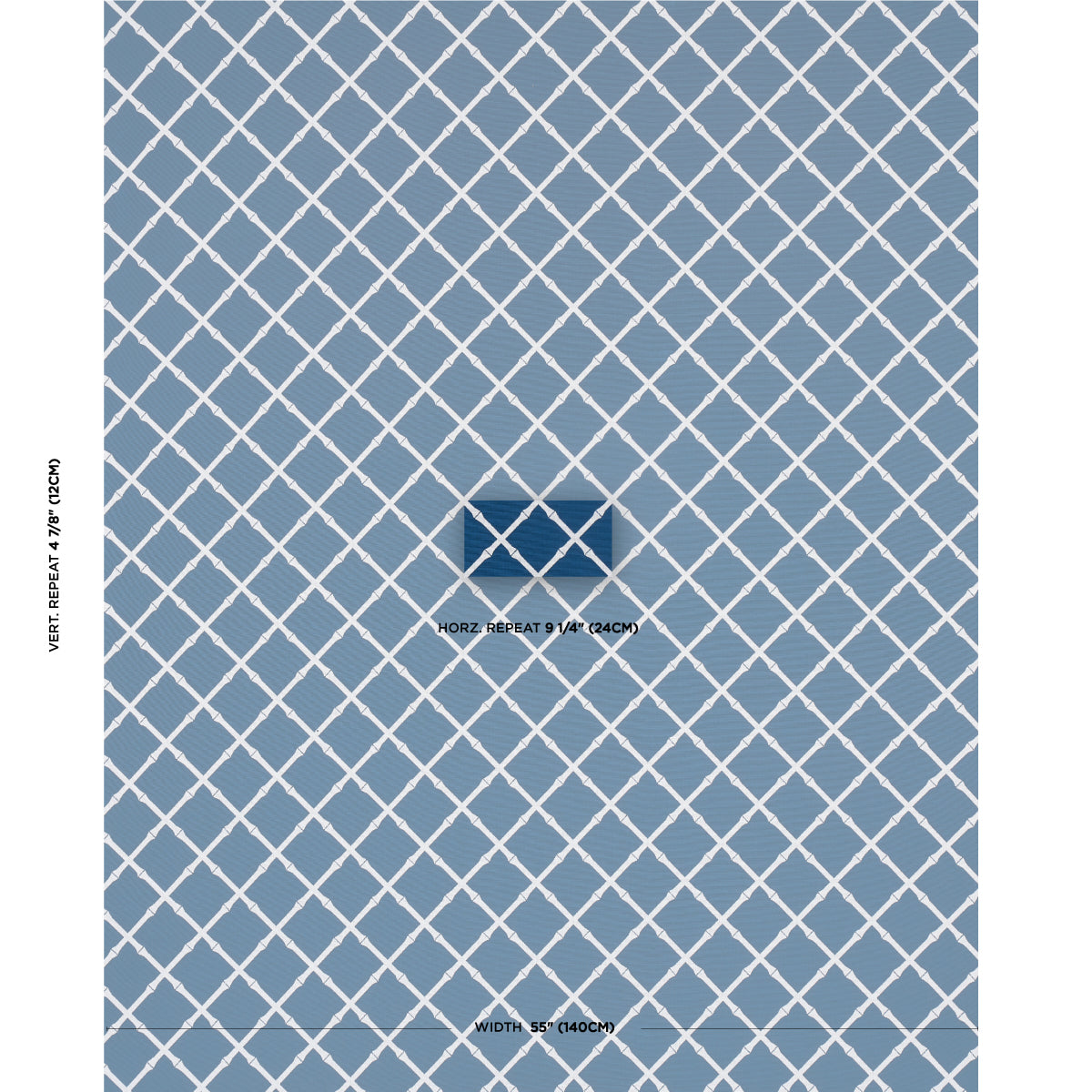 BAMBOO-TRELLIS-INDOOR-OUTDOOR-NAVY-SCHUMACHER-82762 - Schumacher Fabric