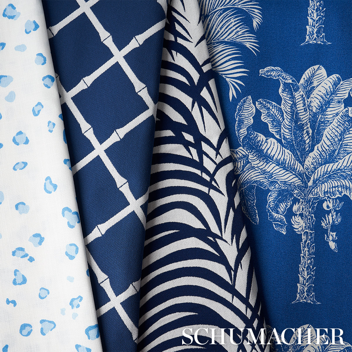 BAMBOO-TRELLIS-INDOOR-OUTDOOR-NAVY-SCHUMACHER-82762 - Schumacher Fabric