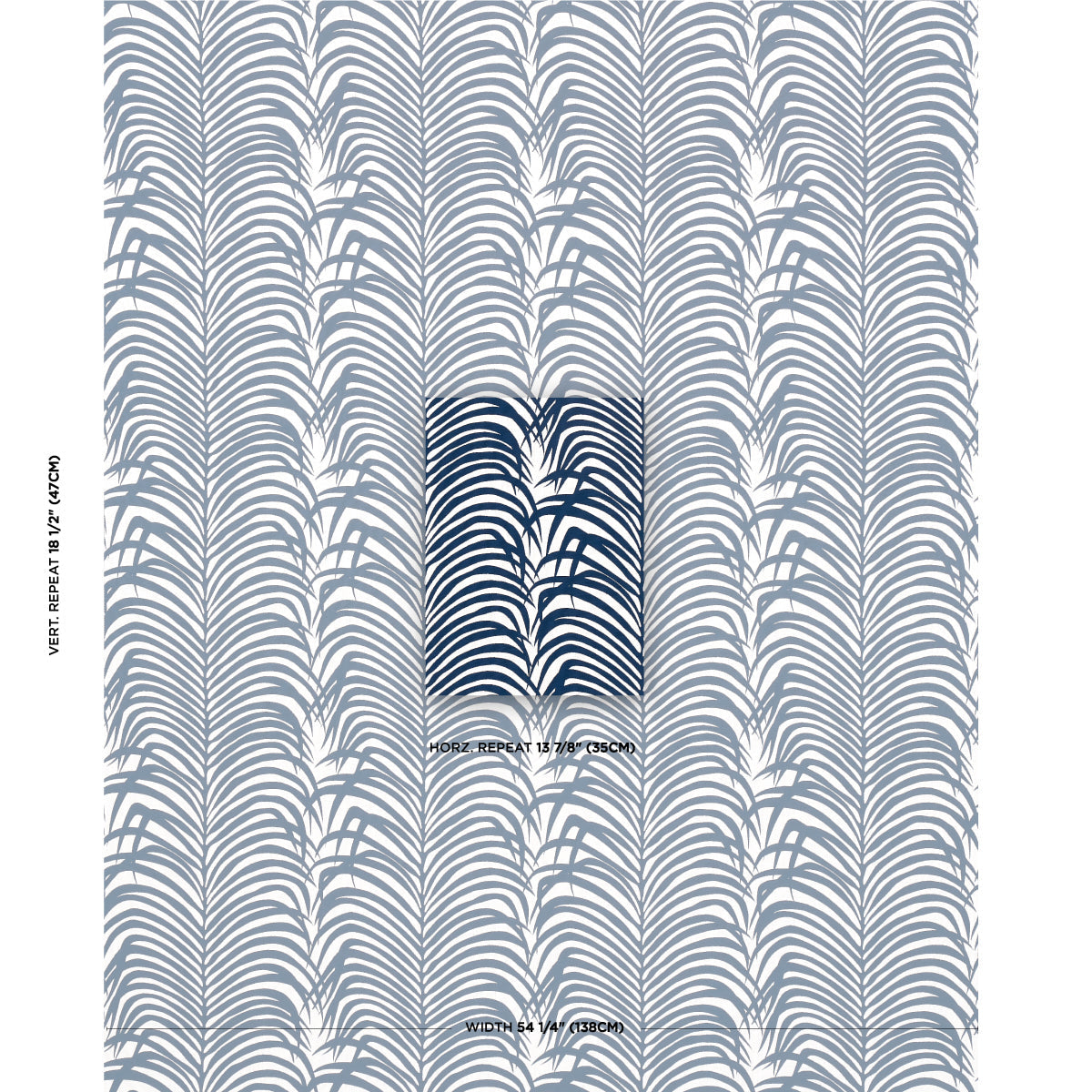 Zebra Palm Indoor/Outdoor - Navy - Schumacher 82781 Fabric - Schumacher Fabric