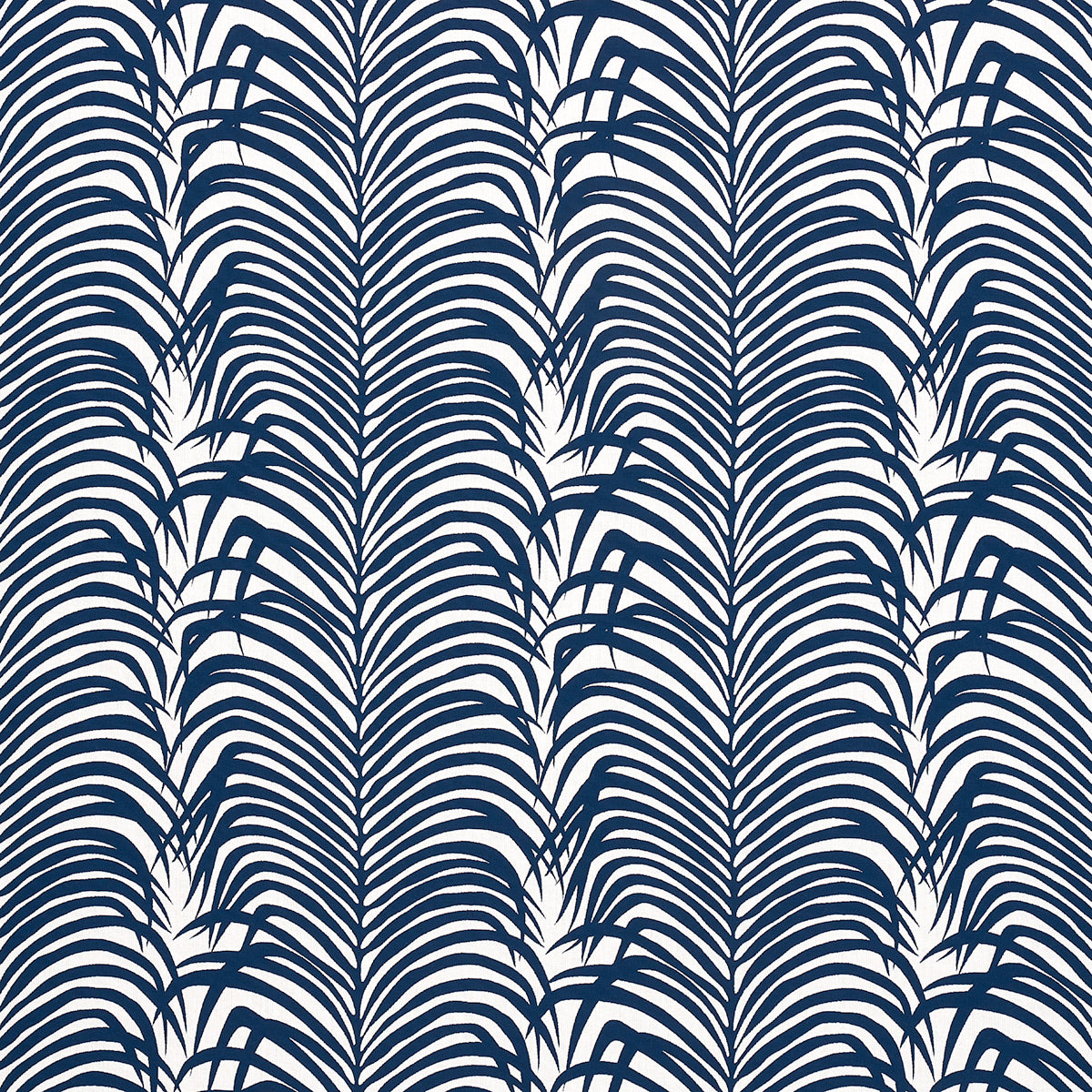 ZEBRA-PALM-INDOOR-OUTDOOR-NAVY-SCHUMACHER-82781 - Schumacher Fabric