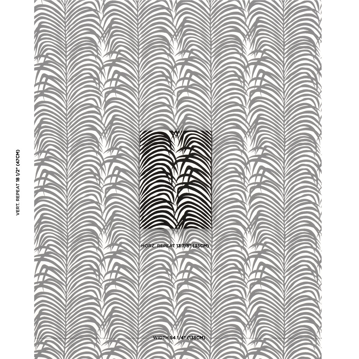 ZEBRA-PALM-INDOOR-OUTDOOR-BLACK-SCHUMACHER-82782 - Schumacher Fabric