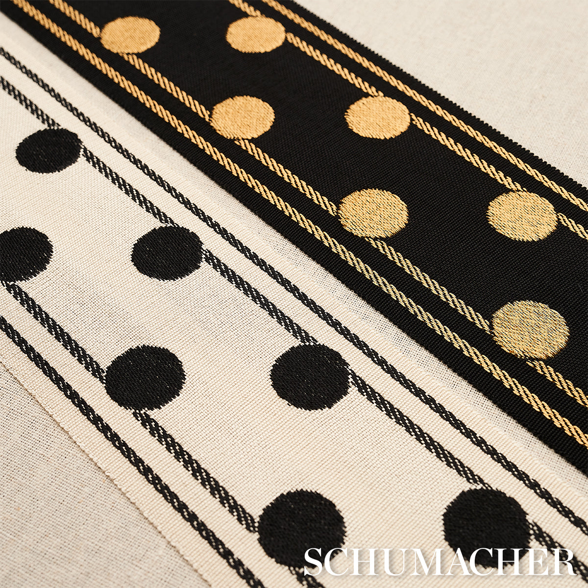 BIANCA-TAPE-GOLD-NOIR-SCHUMACHER-82791 - Schumacher Trim