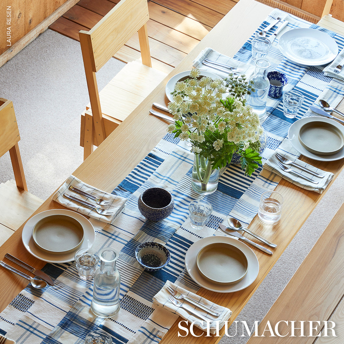 CARLISLE-PATCHWORK-INDIGO-SCHUMACHER-82900 - Schumacher Fabric