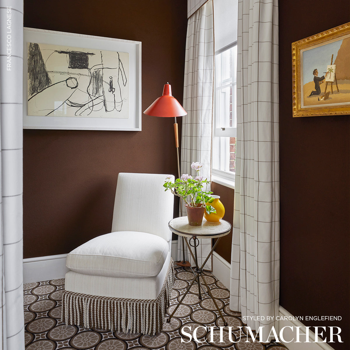 WOODMAN-CHECK-BERBER-BROWN-SCHUMACHER-83030 - Schumacher Fabric