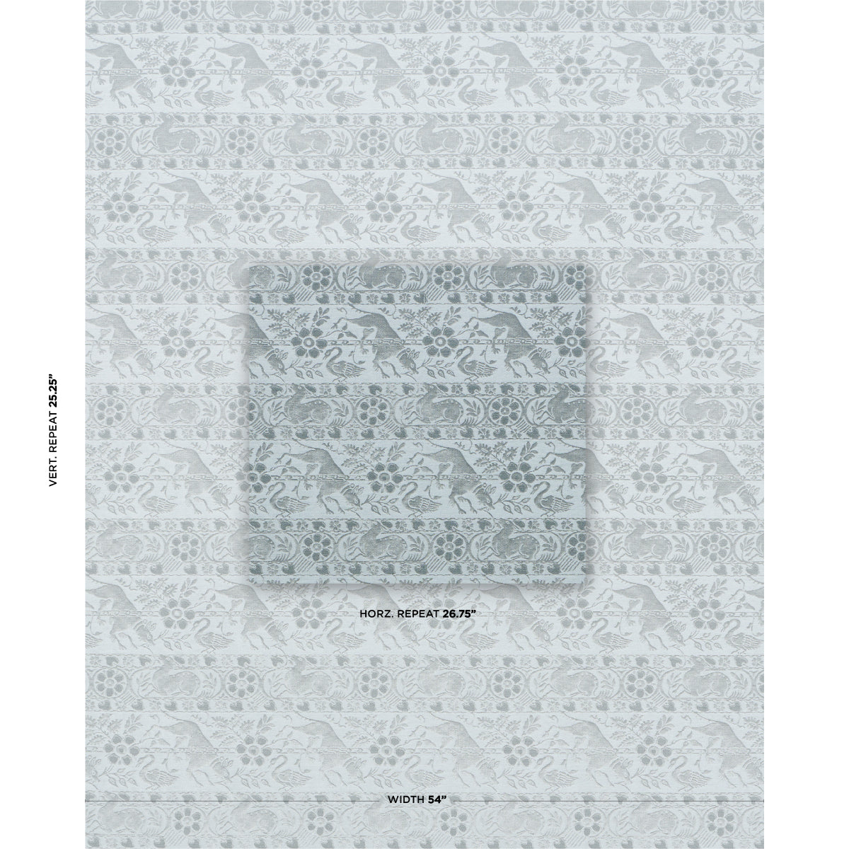 Animali - Slate Blue - Schumacher 83120 Fabric - Schumacher Fabric