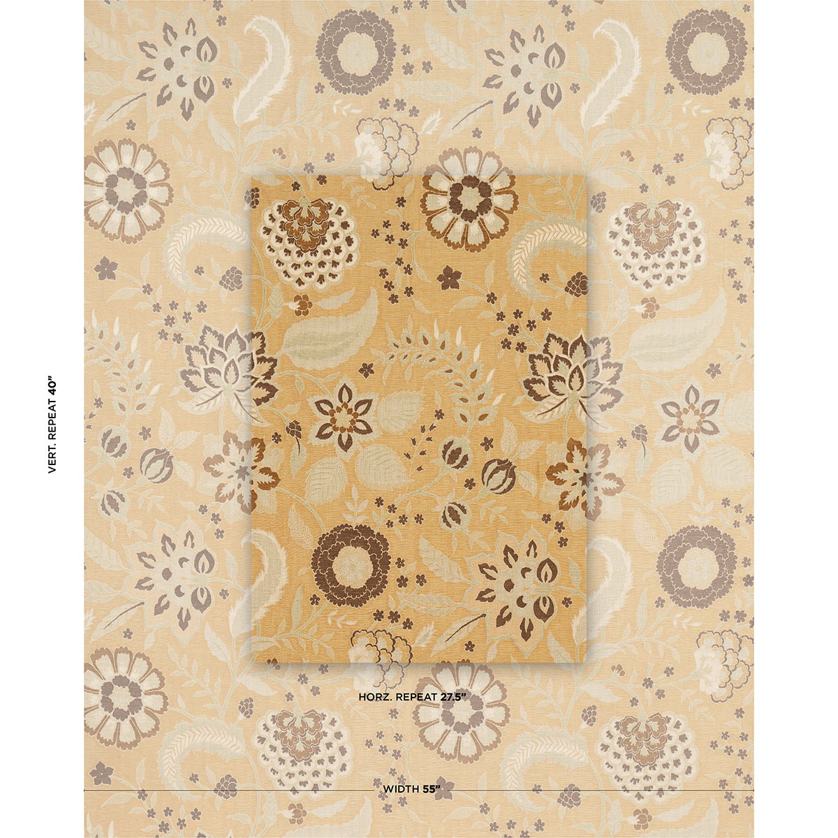 ALESSIA-FLORAL-GOLD-SCHUMACHER-83131 - Schumacher Fabric