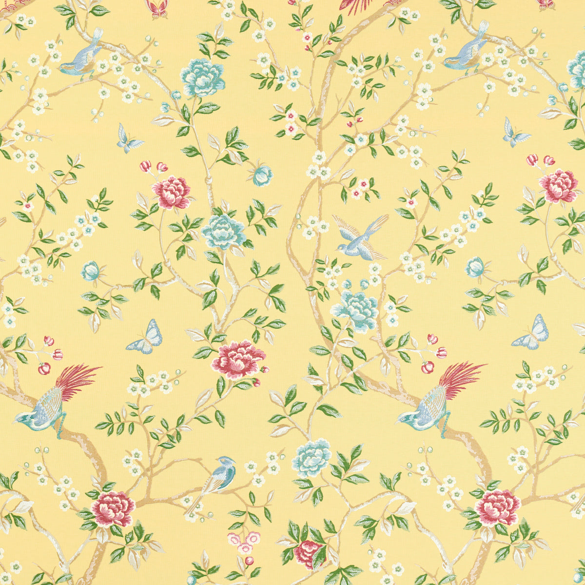 Georgia Vine - Soft Yellow - Schumacher 83152 Fabric - Schumacher Fabric