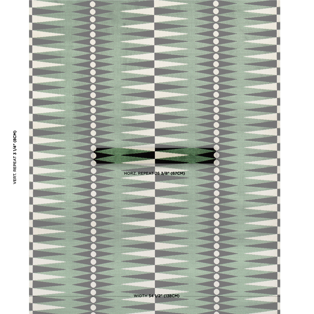 BACKGAMMON-CUT-VELVET-GREEN-SCHUMACHER-83202 - Schumacher Fabric